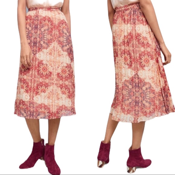 Anthropologie NWT Laurel Canyon Long Skirt Pleated - Picture 2 of 10
